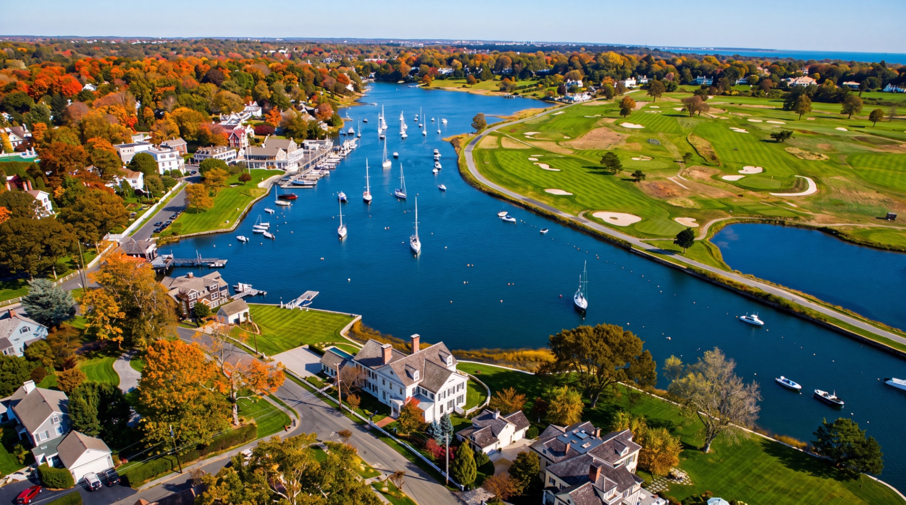 Aerial view of Southport, Connecticut