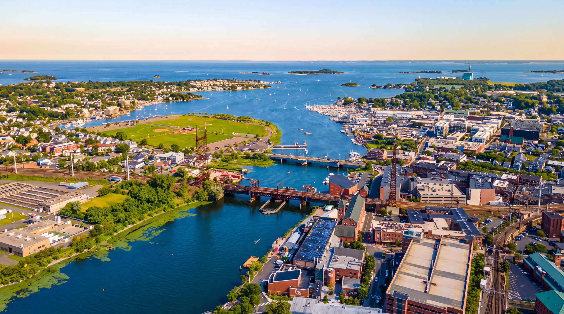 Aerial view of Norwalk, Connecticut