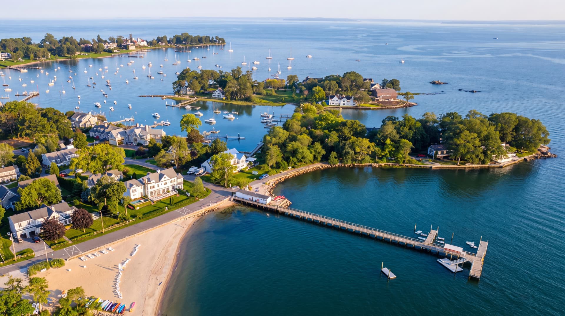Aerial view of Darien, Connecticut