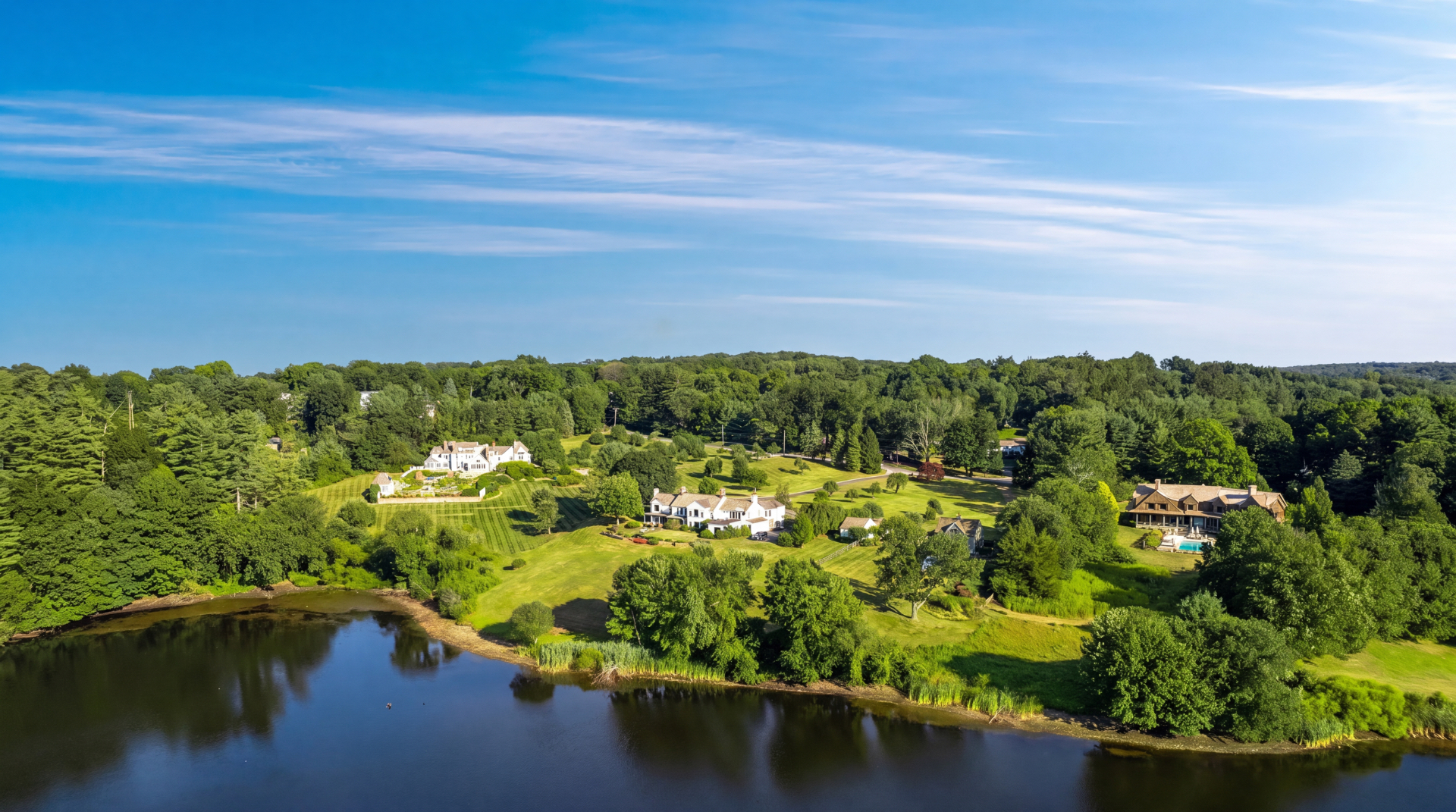 Aerial view of Wilton, Connecticut